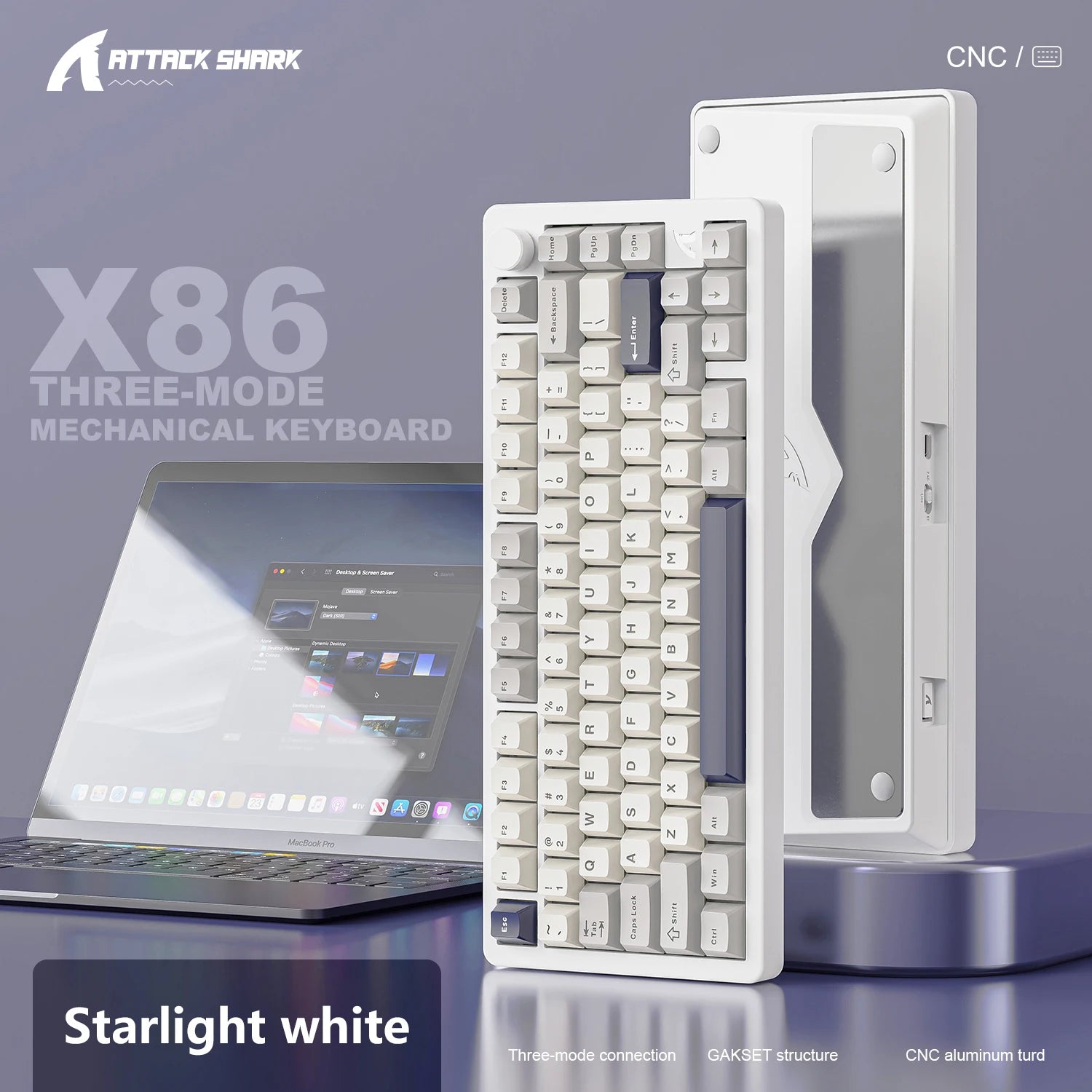 ATTACK SHARK X86 75% Aluminum Wireless Mechanical Gaming Keyboard