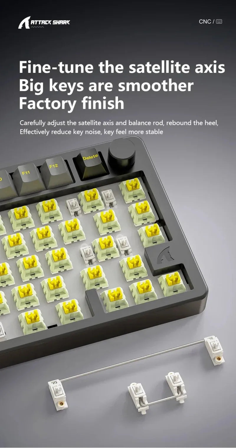 ATTACK SHARK X86 75% Aluminum Wireless Mechanical Gaming Keyboard