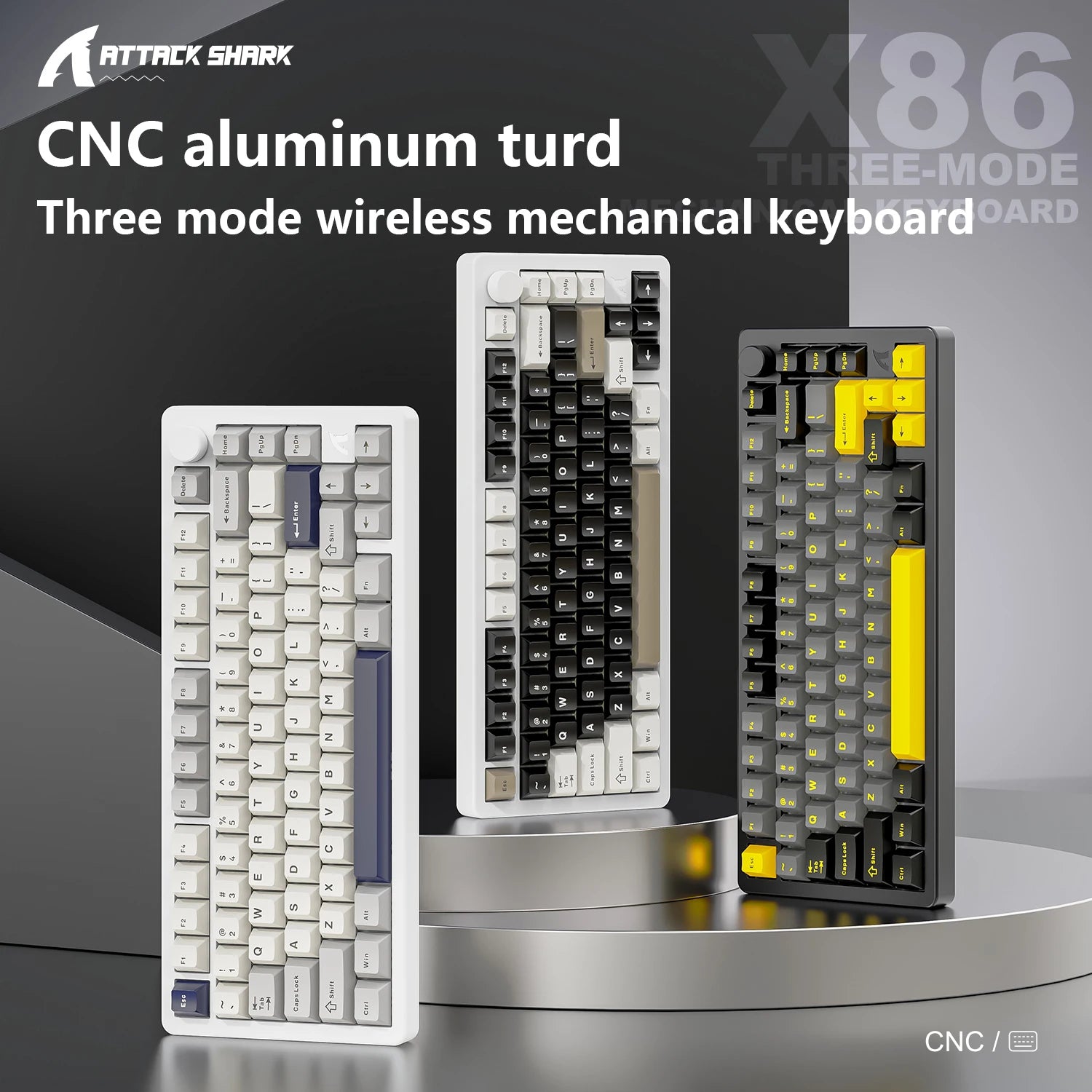 ATTACK SHARK X86 75% Aluminum Wireless Mechanical Gaming Keyboard