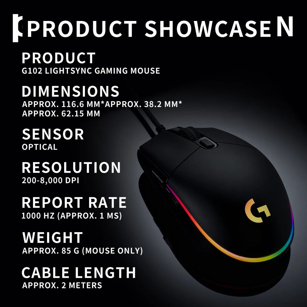 Logitech G102 Wired Gaming Mouse LightSpeed