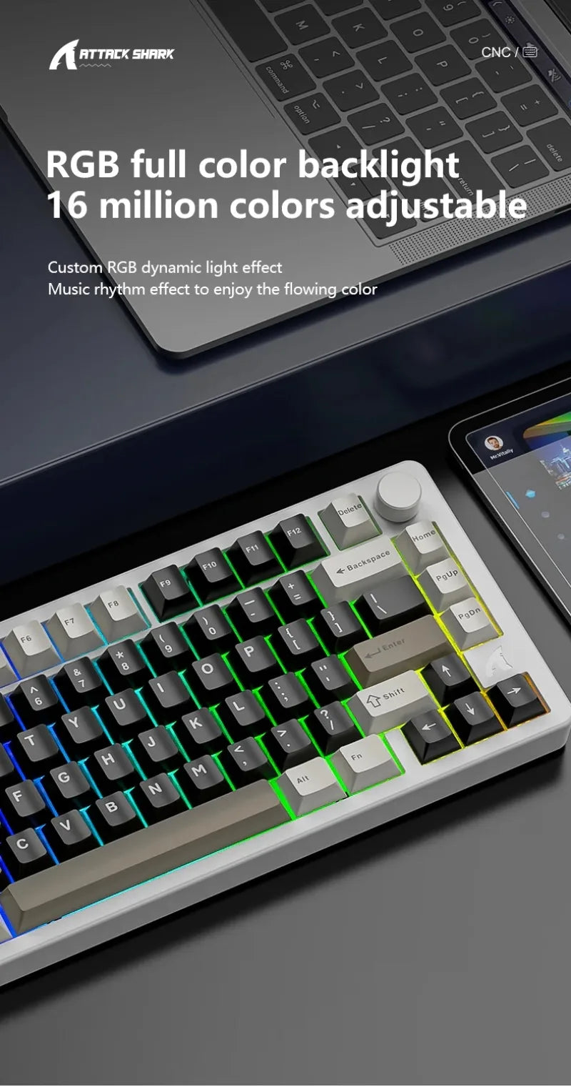 ATTACK SHARK X86 75% Aluminum Wireless Mechanical Gaming Keyboard