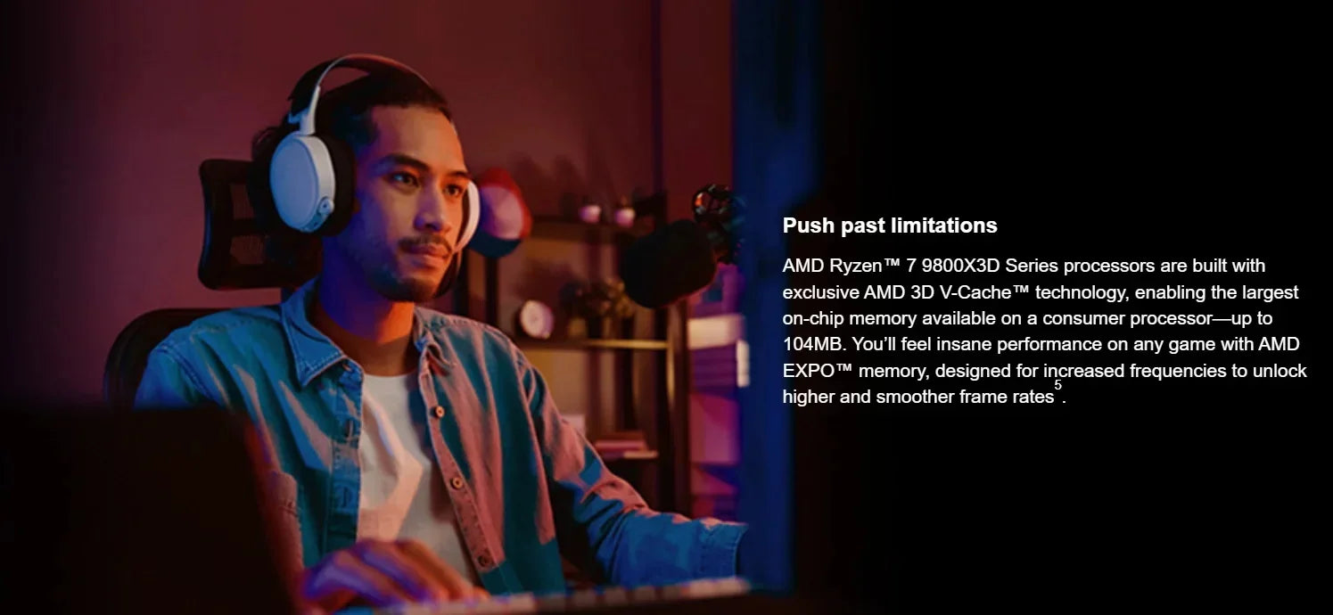 AMD Ryzen 7 9800X3D 8-Core 16-Thread NEW 4.7GHz L3=96M 120W Processor DDR5 Socket AM5 4NM R7 9800X3D but No Fan