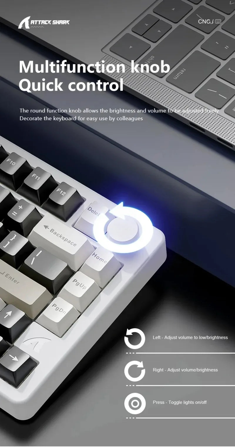 ATTACK SHARK X86 75% Aluminum Wireless Mechanical Gaming Keyboard