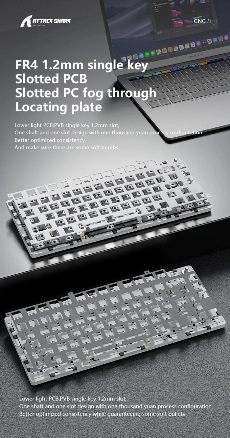 ATTACK SHARK X86 75% Aluminum Wireless Mechanical Gaming Keyboard