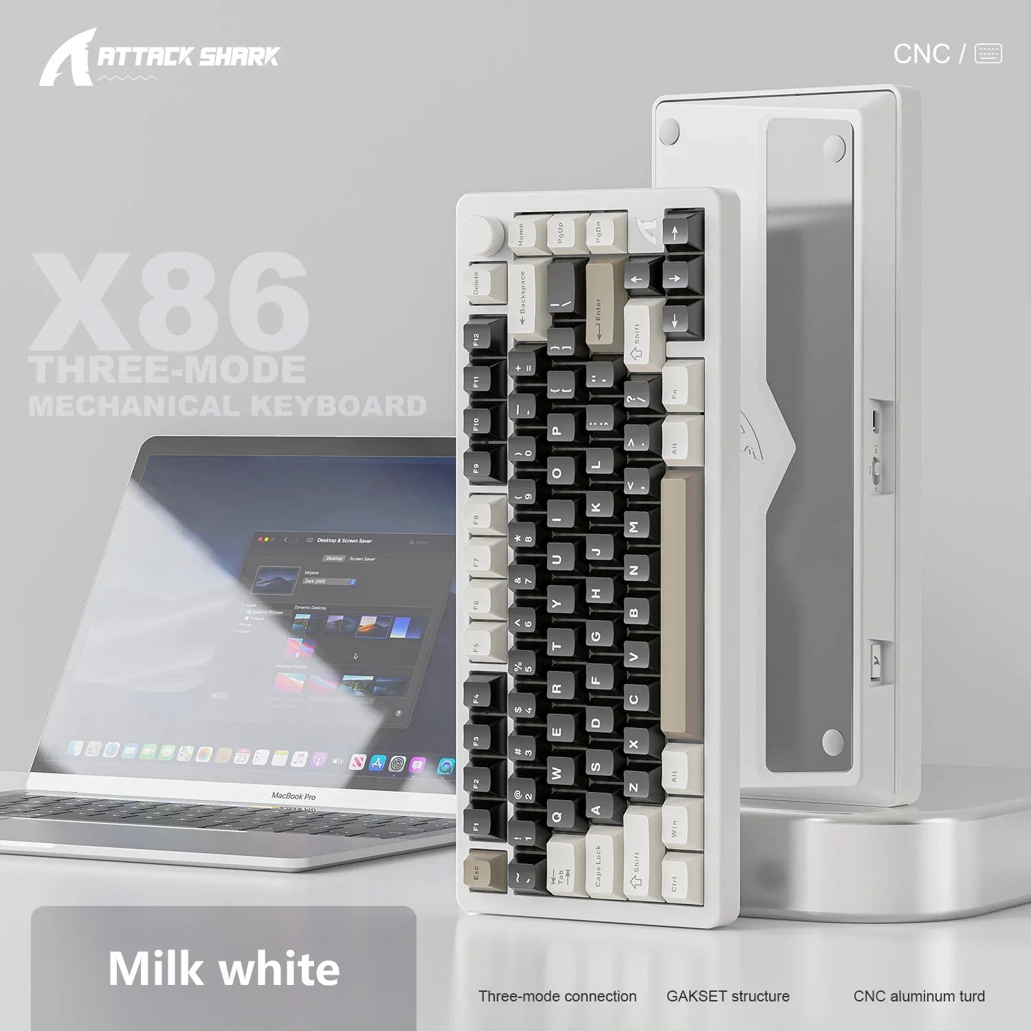 ATTACK SHARK X86 75% Aluminum Wireless Mechanical Gaming Keyboard